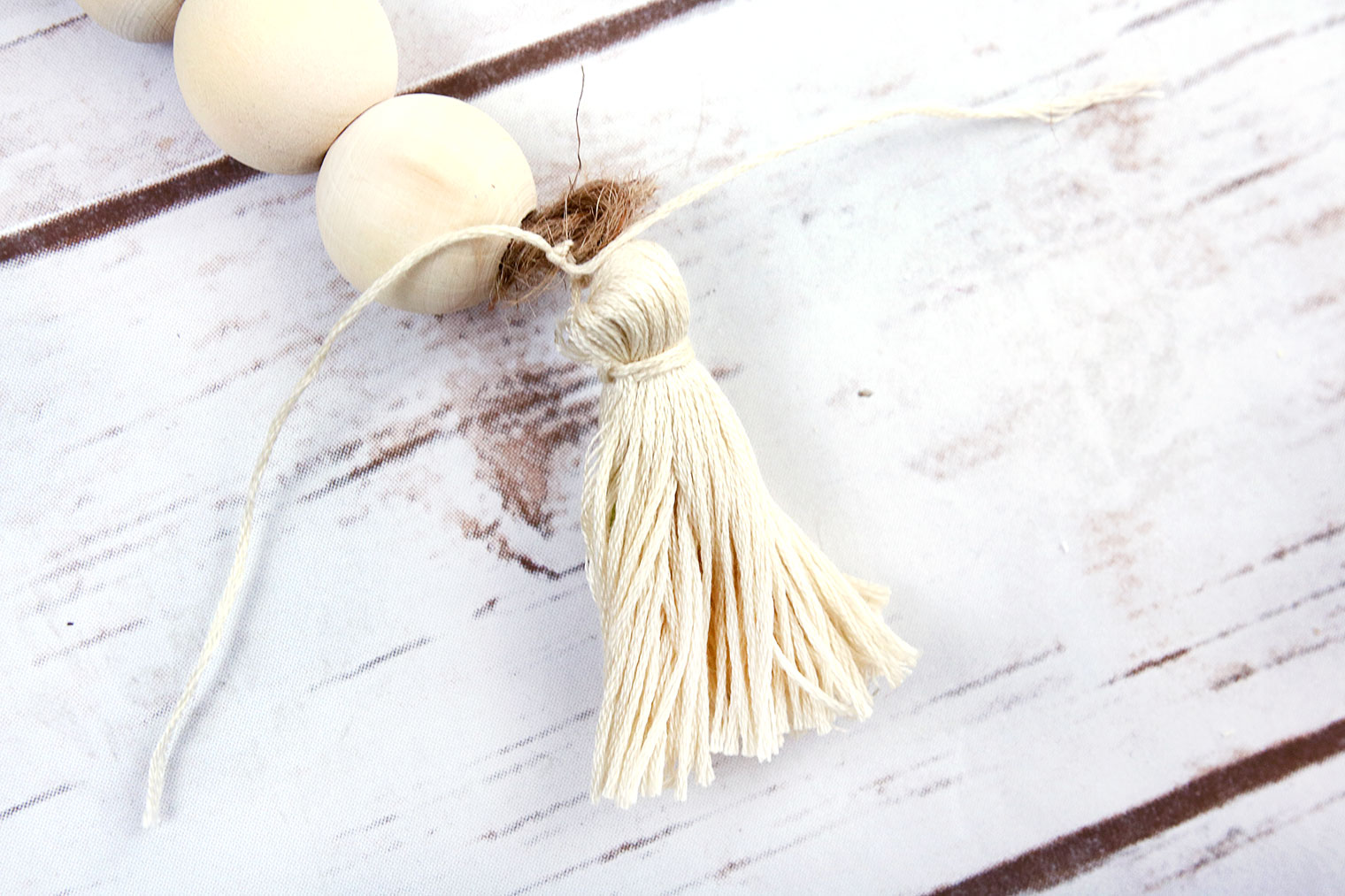 Tassel Tied Bead Garland - Natural