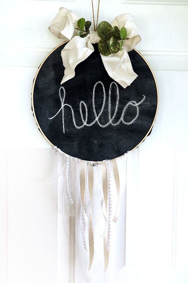 Boho Chalkboard Hoop Wreath {12 Months of Wreaths}