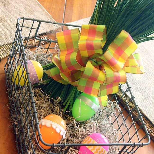 Bright and Cheerful Industrial Easter Basket Centerpiece