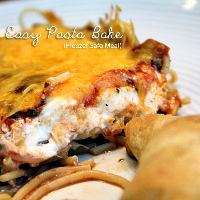 This Month's Freezer Meal: Easy Pasta Bake - CurlyCraftyMom.com