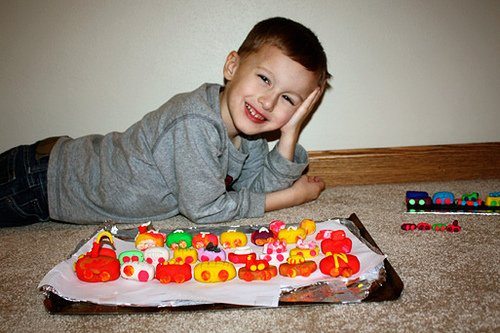 Nathan’s Playdough Trains