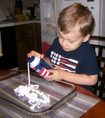 Food Coloring Shave Cream Activity from Highlights… with a 4th of July color theme!